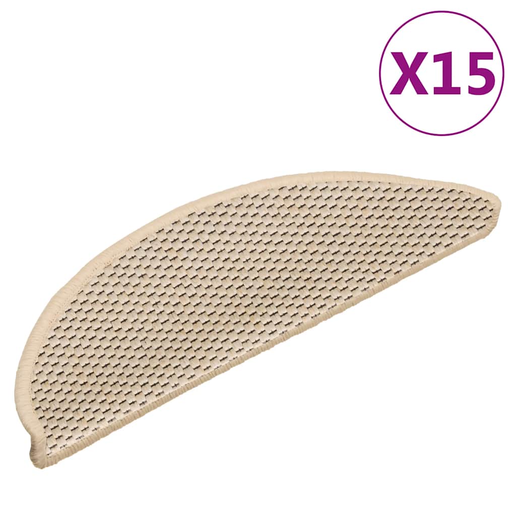 Covorașe Scări Autoadezive 15 Buc 56X17X3 Aspect Sisal