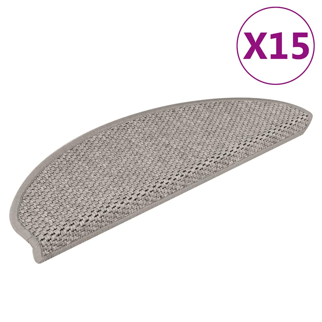 Covorașe Scări Autoadezive 15 Buc 56X17X3 Aspect Sisal