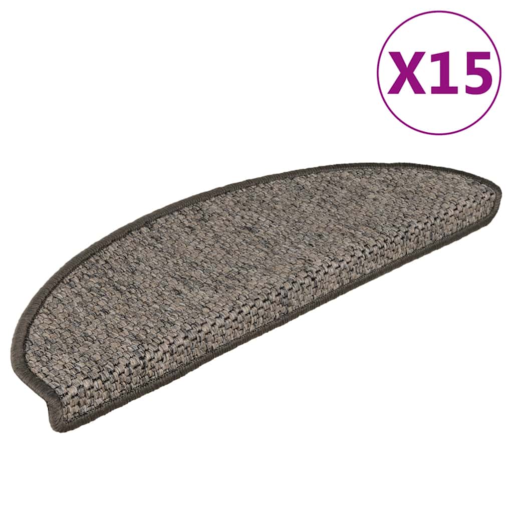 Covorașe Scări Autoadezive 15 Buc 56X17X3 Aspect Sisal