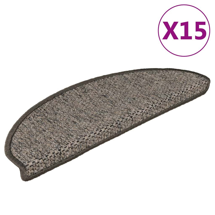 Covorașe Scări Autoadezive 15 Buc 56X17X3 Aspect Sisal