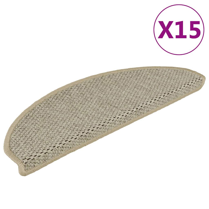 Covorașe Scări Autoadezive 15 Buc 56X17X3 Aspect Sisal