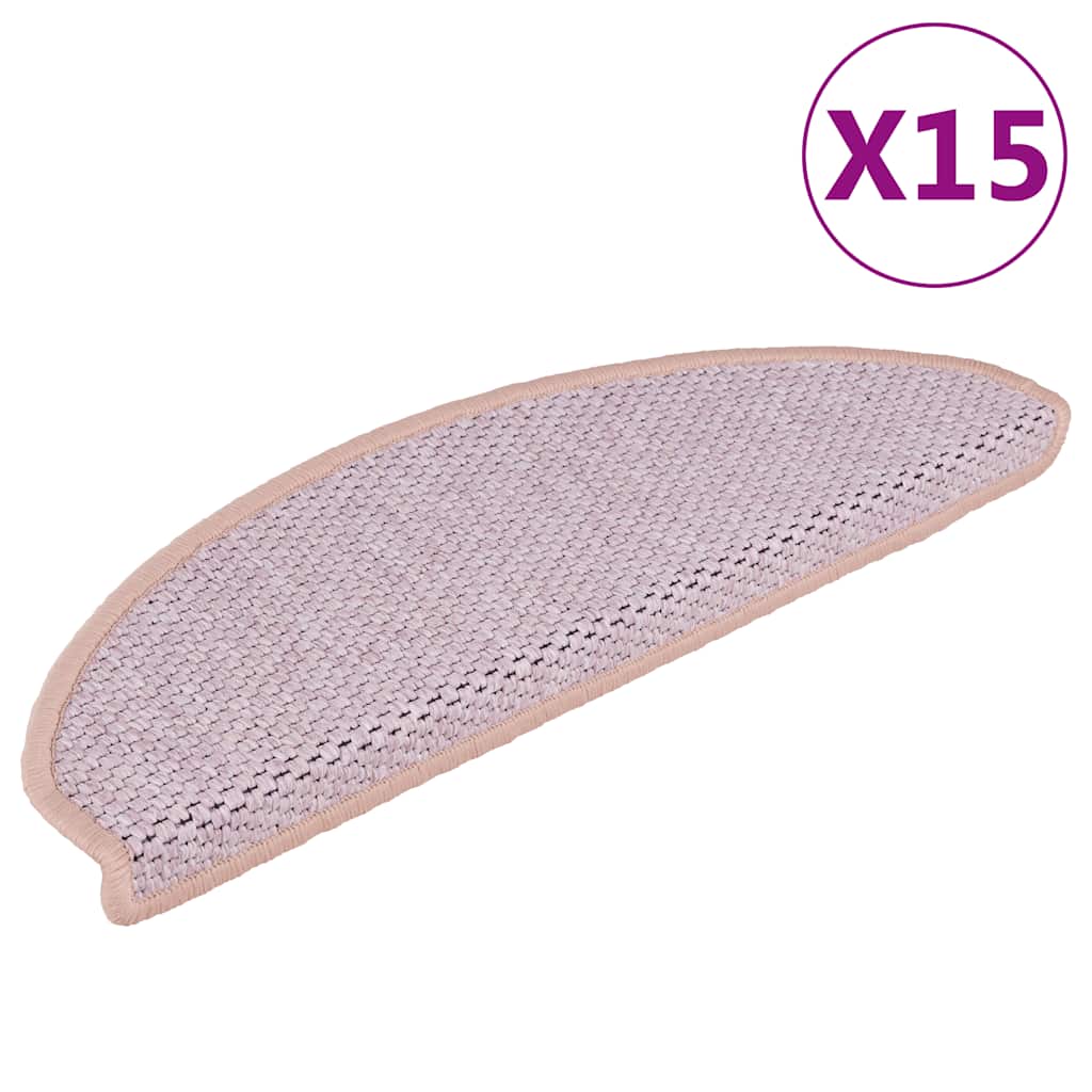 Covorașe Scări Autoadezive 15 Buc 56X17X3 Aspect Sisal