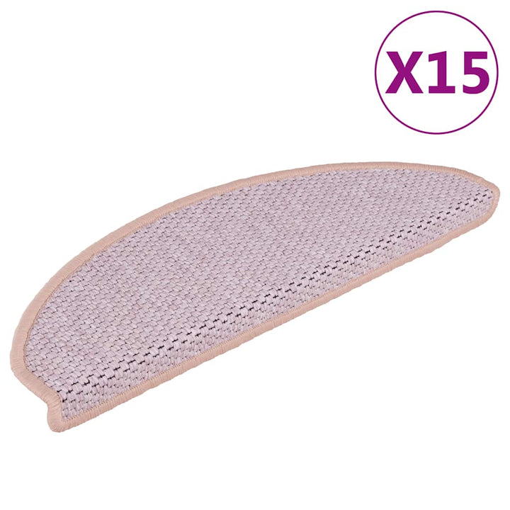 Covorașe Scări Autoadezive 15 Buc 56X17X3 Aspect Sisal