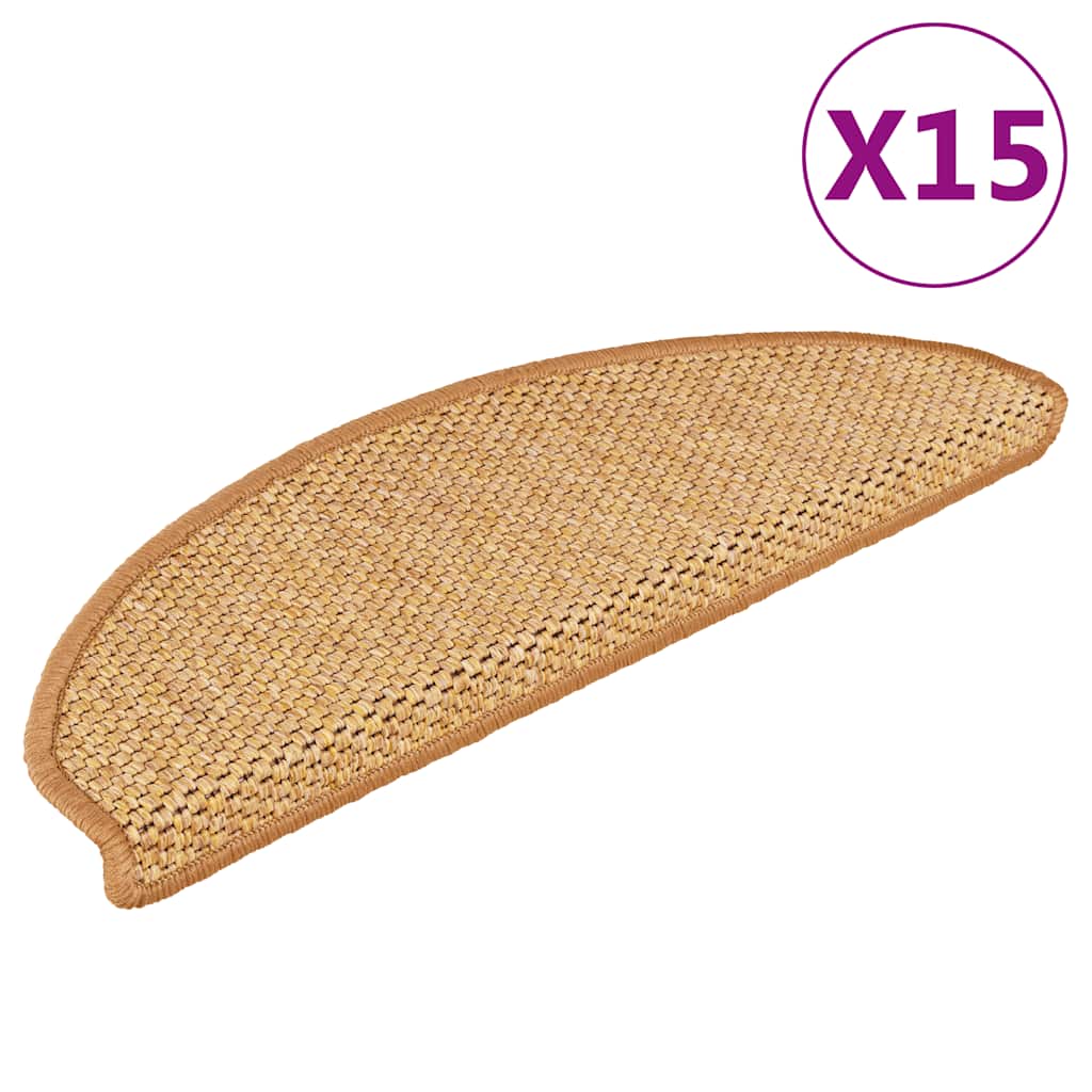 Covorașe Scări Autoadezive 15 Buc 56X17X3 Aspect Sisal