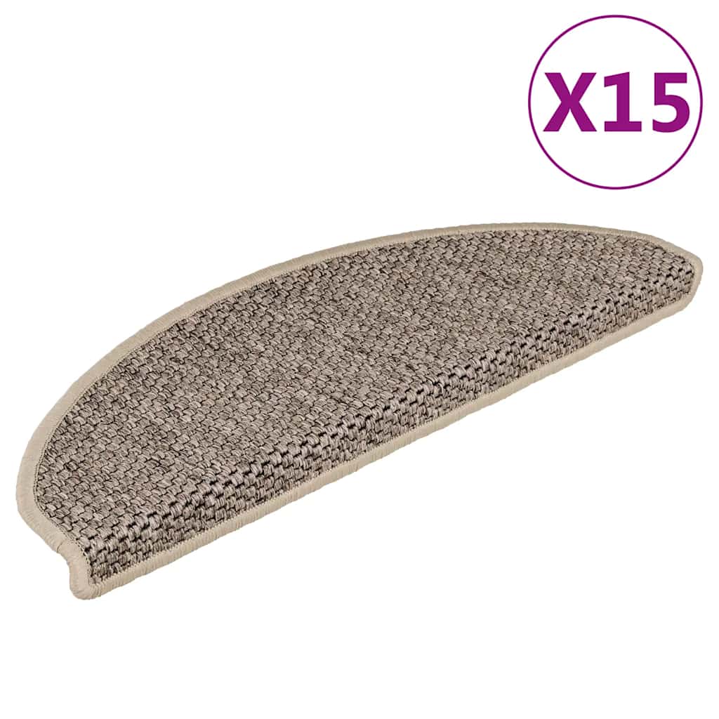 Covorașe Scări Autoadezive 15 Buc 56X17X3 Aspect Sisal