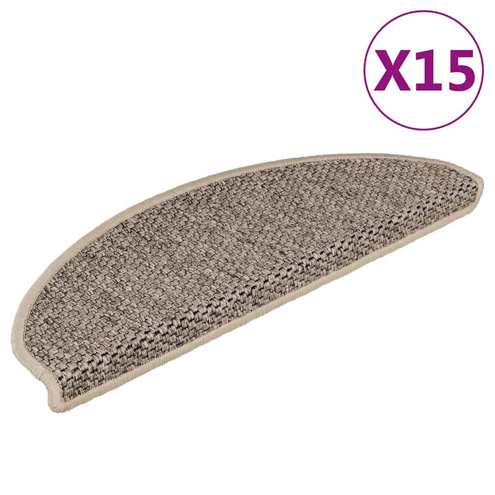 Covorașe Scări Autoadezive 15 Buc 56X17X3 Aspect Sisal