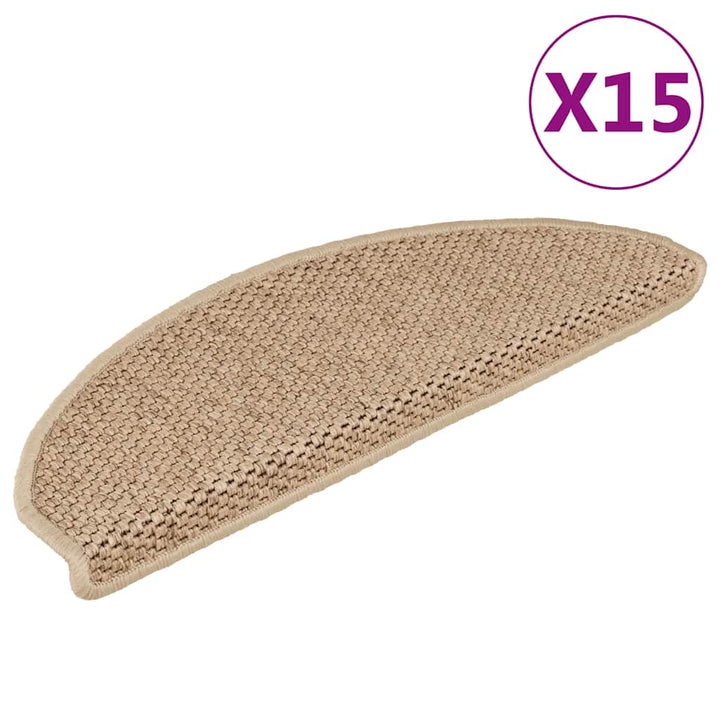 Covorașe Scări Autoadezive 15 Buc 56X17X3 Aspect Sisal