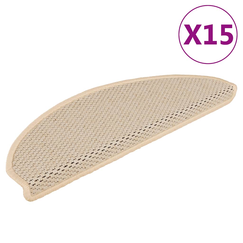 Covorașe Scări Autoadezive 15 Buc 56X17X3 Aspect Sisal
