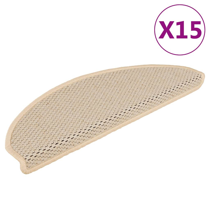 Covorașe Scări Autoadezive 15 Buc 56X17X3 Aspect Sisal