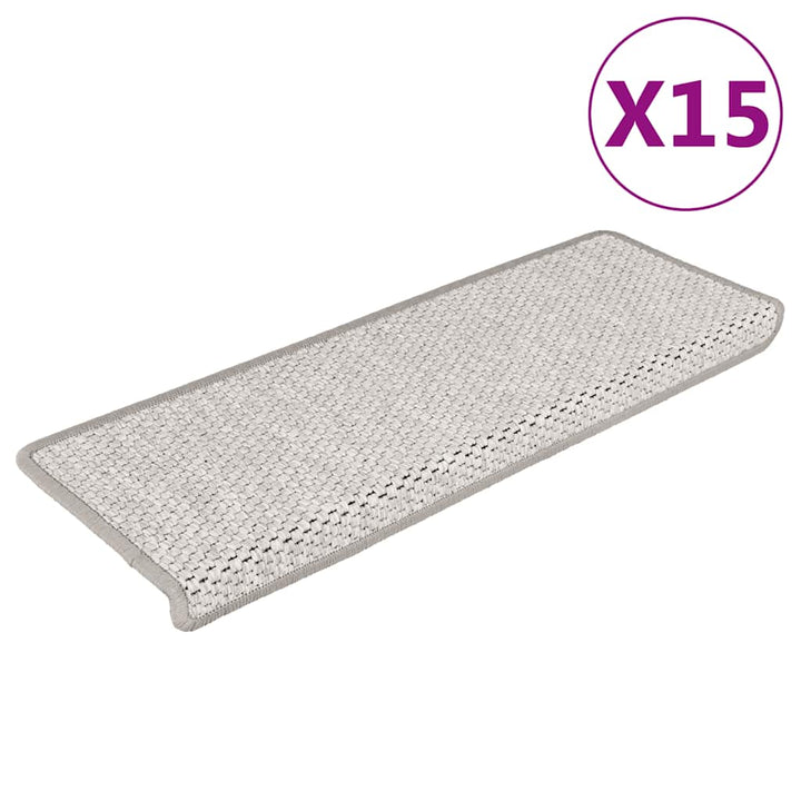 Covorașe Scări Autoadezive, 15 Buc. 65X21X4 Cm, Sisal