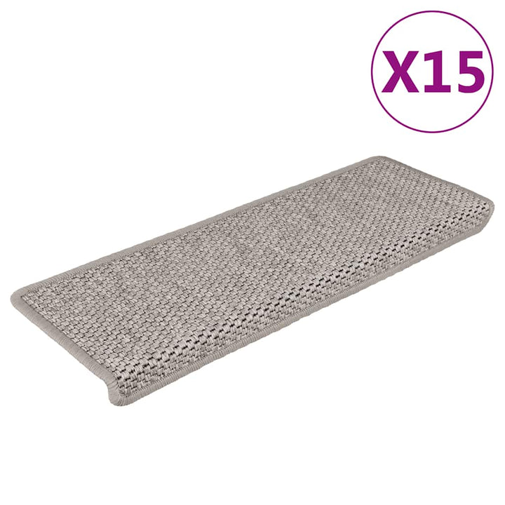 Covorașe Scări Autoadezive, 15 Buc. 65X21X4 Cm, Sisal