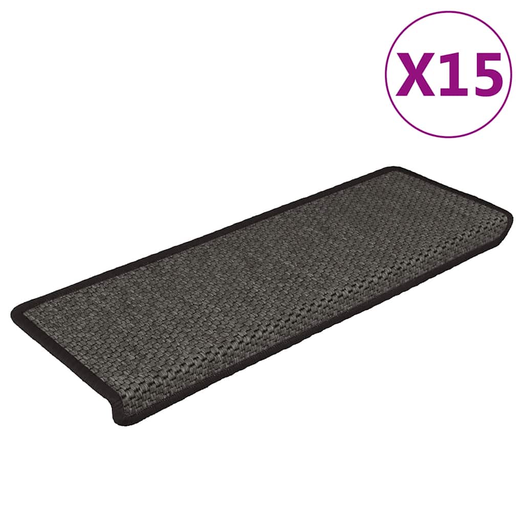 Covorașe Scări Autoadezive, 15 Buc. 65X21X4 Cm, Sisal
