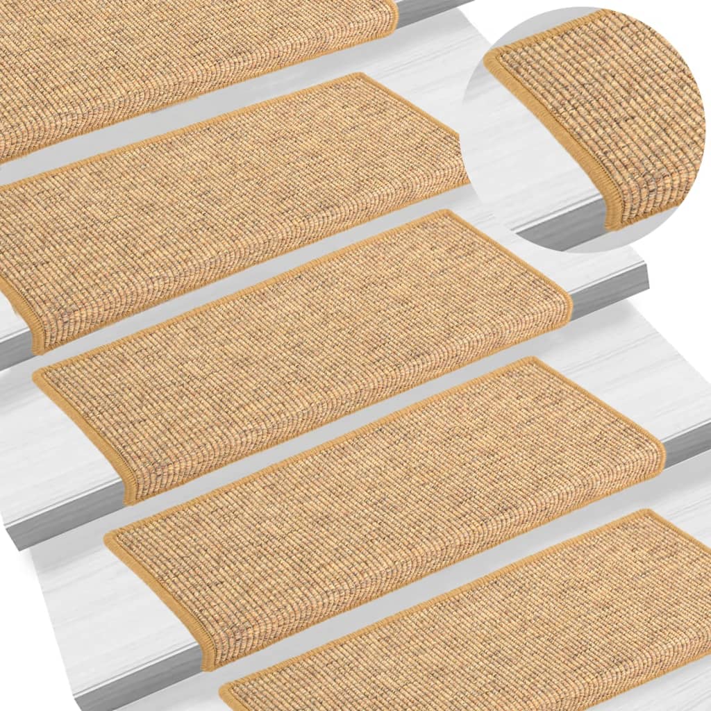 Covorașe Scări Autoadezive 15 Buc. 65X21X4Cm Sisal