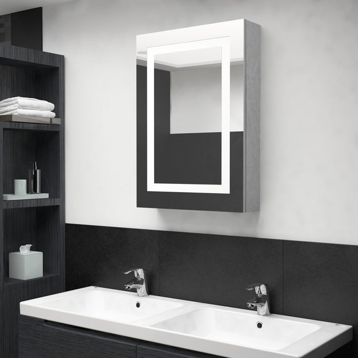 Dulap De Baie Cu Oglindă Și Led, , 50X13X70 Cm