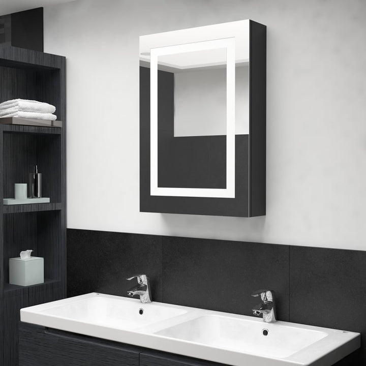 Dulap De Baie Cu Oglindă Și Led, , 50X13X70 Cm