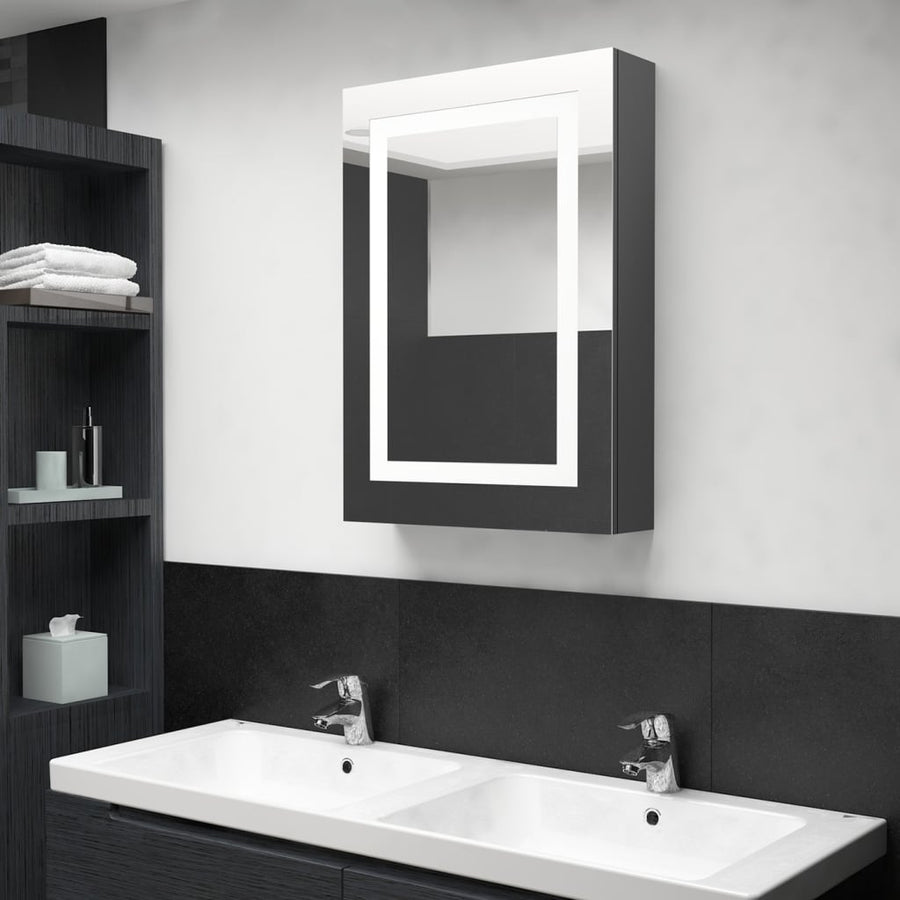 Dulap De Baie Cu Oglindă Și Led, , 50X13X70 Cm