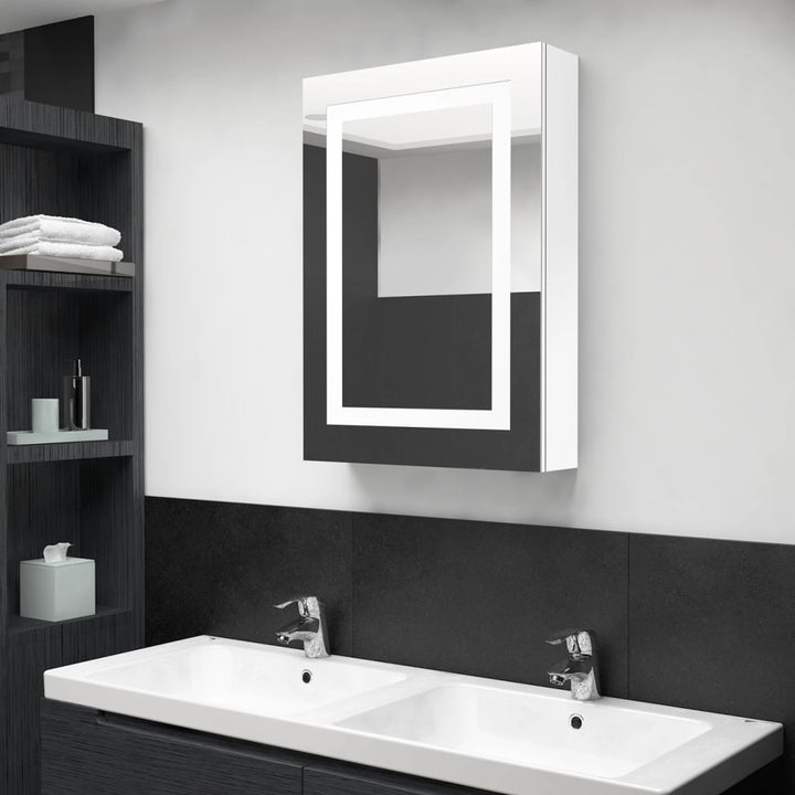 Dulap De Baie Cu Oglindă Și Led, , 50X13X70 Cm