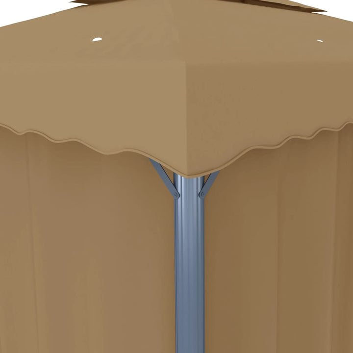 Pavilion Cu Perdea, Gri Taupe, 3X3 M, Aluminiu