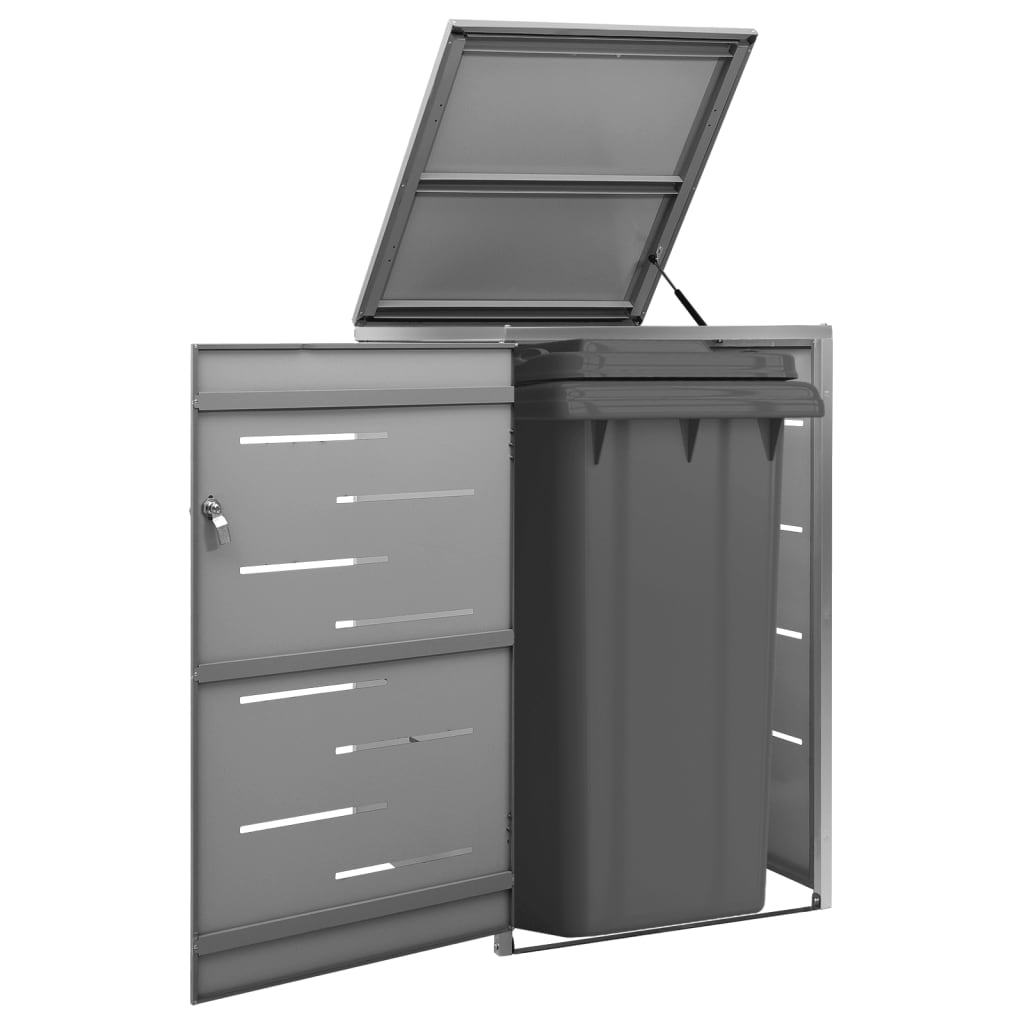 Magazie Pentru Trei Pubele, 207X77,5X112,5 Cm, Oțel Inoxidabil