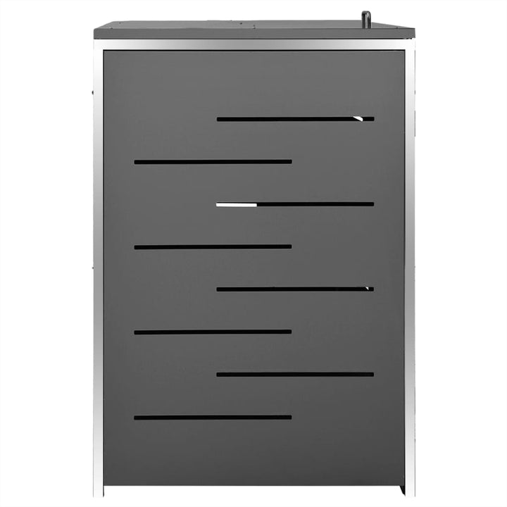 Magazie Pentru Trei Pubele, 207X77,5X112,5 Cm, Oțel Inoxidabil