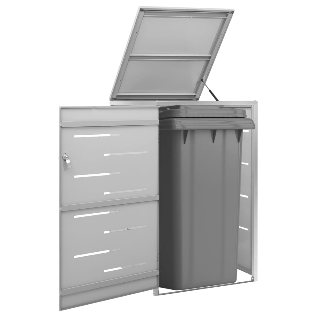 Magazie Pentru Trei Pubele, 207X77,5X112,5 Cm, Oțel Inoxidabil