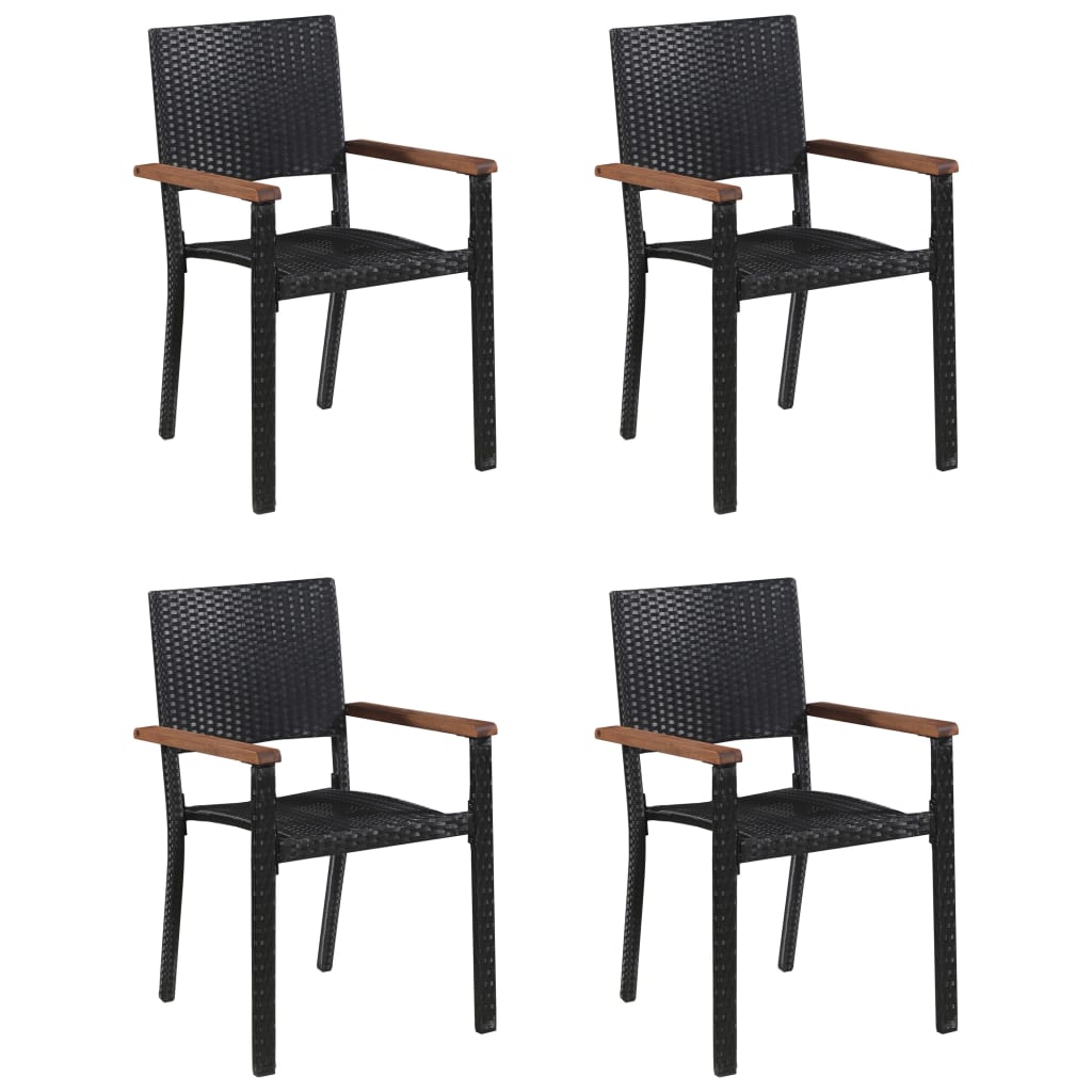 Set De Masă Pentru Grădină, 5 Piese, Negru