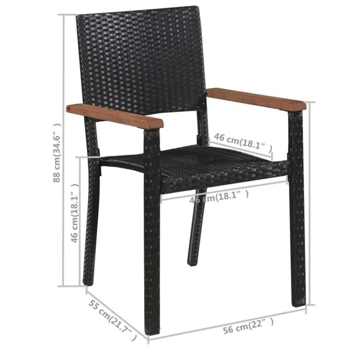 Set De Masă Pentru Grădină, 5 Piese, Negru