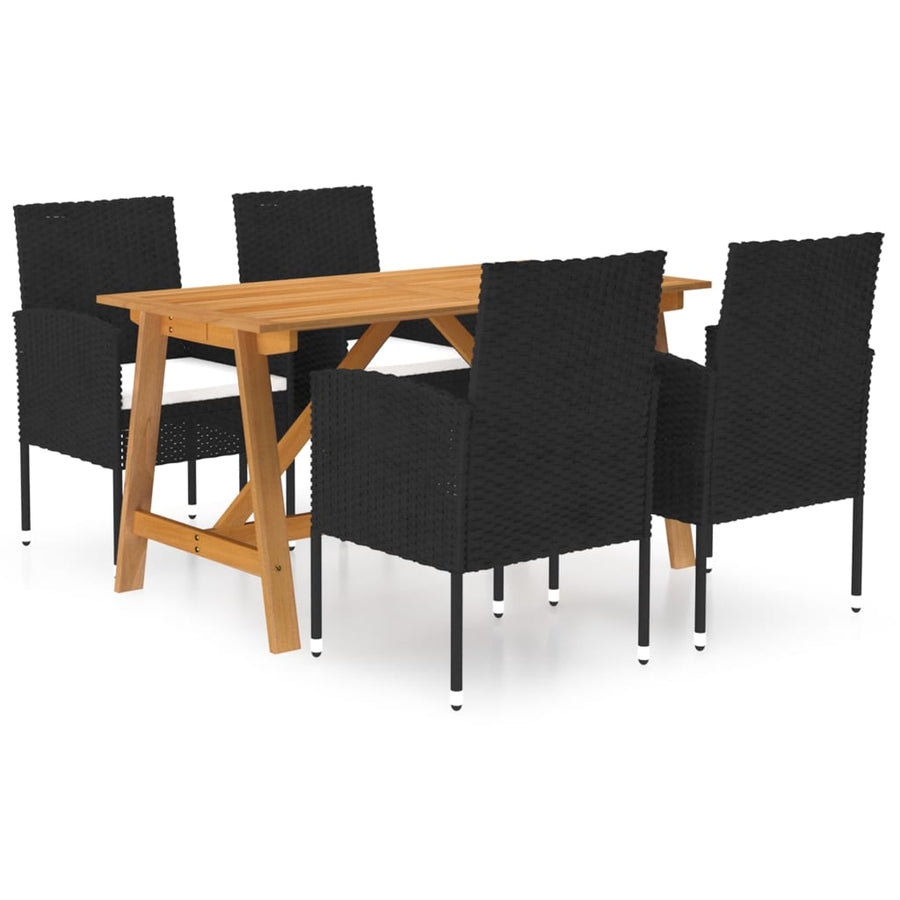 Set De Masă Pentru Grădină, 5 Piese, Negru