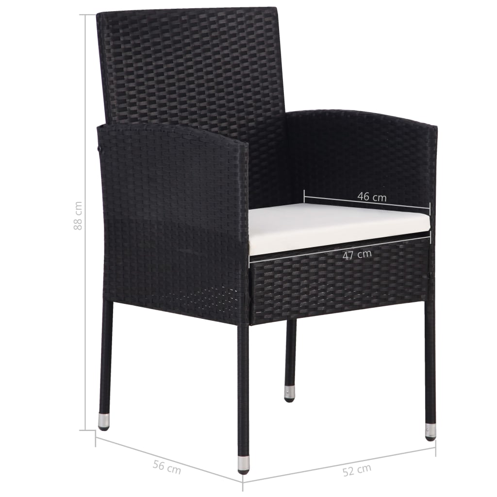 Set De Masă Pentru Grădină, 5 Piese, Negru
