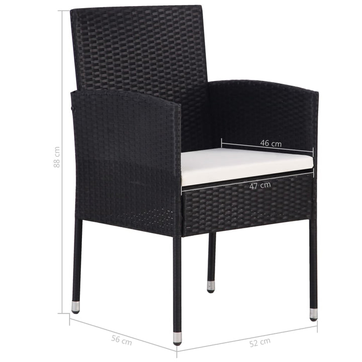 Set De Masă Pentru Grădină, 5 Piese, Negru