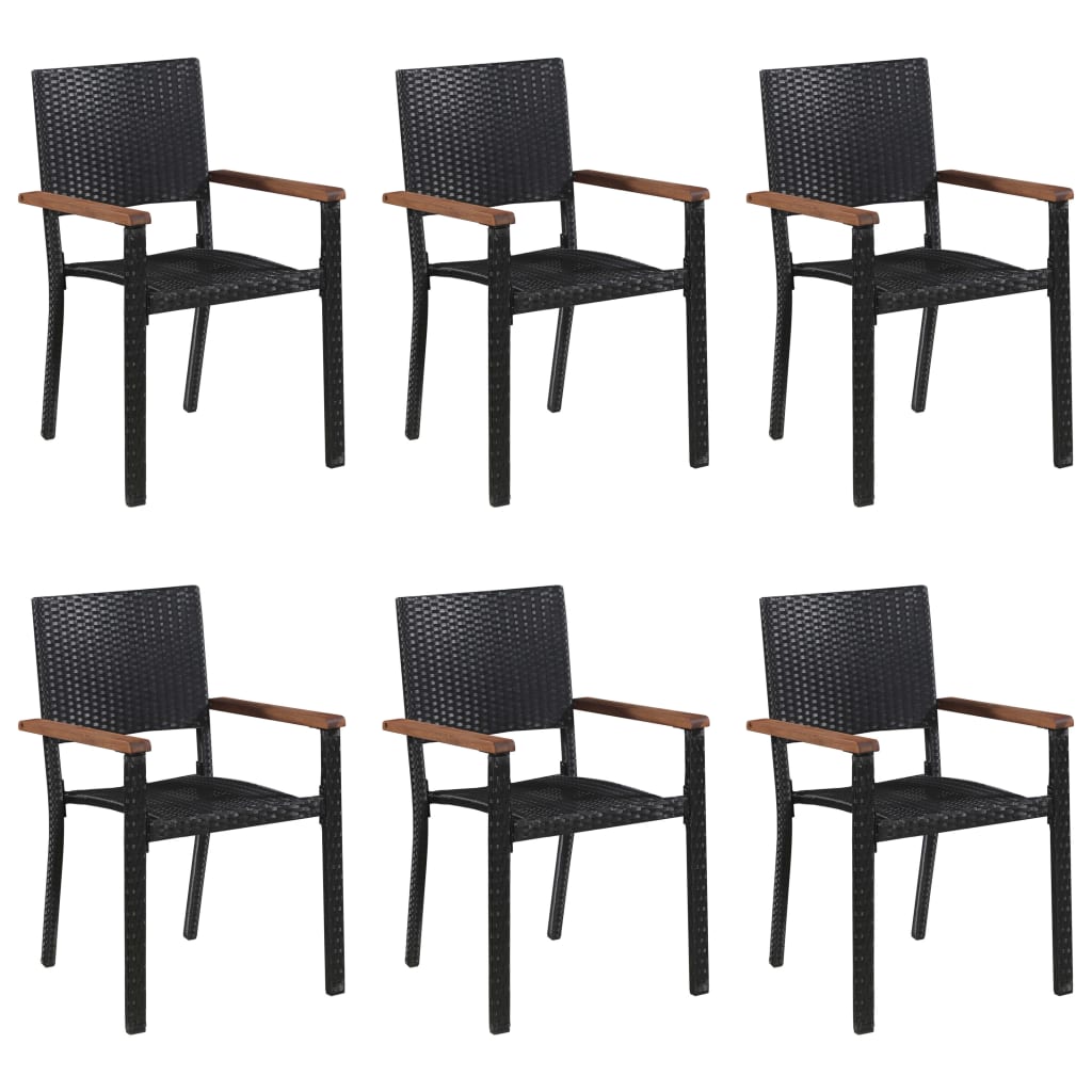 Set Mobilier De Grădină, 7 Piese, Negru