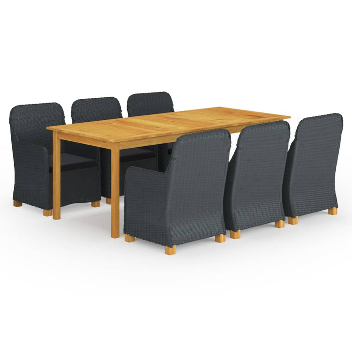 Set Mobilier De Grădină, 7 Piese, Gri Închis