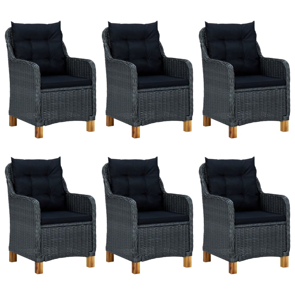Set Mobilier De Grădină, 7 Piese, Gri Închis
