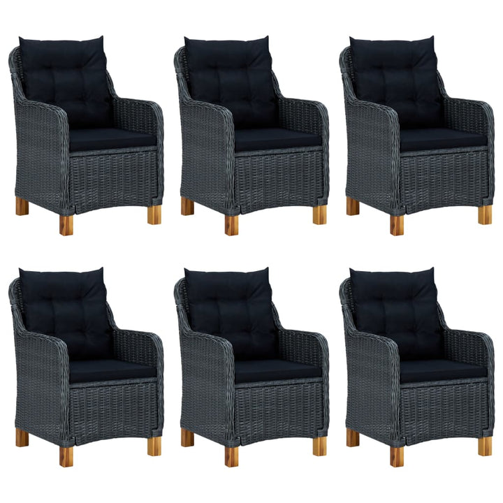 Set Mobilier De Grădină, 7 Piese, Gri Închis