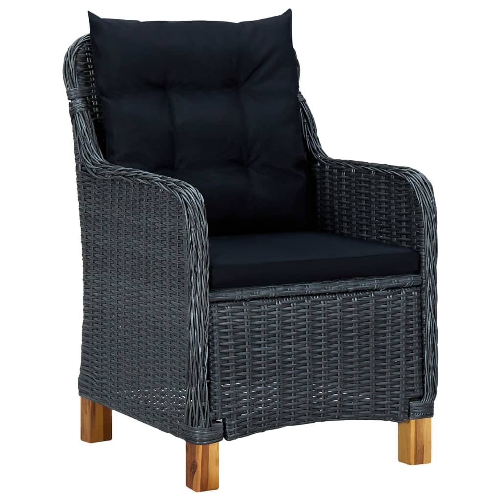 Set Mobilier De Grădină, 7 Piese, Gri Închis