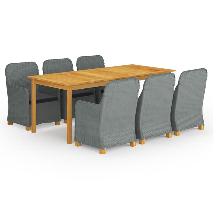 Set Mobilier De Grădină, 7 Piese, Gri Închis