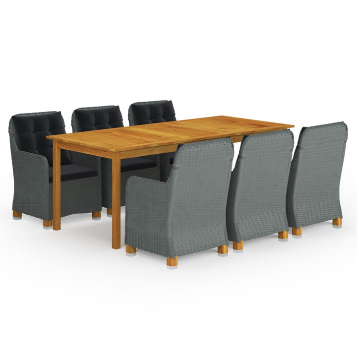 Set Mobilier De Grădină, 7 Piese, Gri Închis