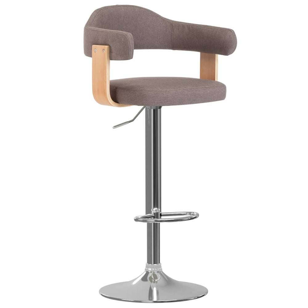 Scaune De Bar 2 Buc. Lemn Curbat Și Material Textil