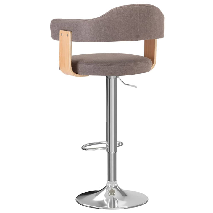 Scaune De Bar 2 Buc. Lemn Curbat Și Material Textil