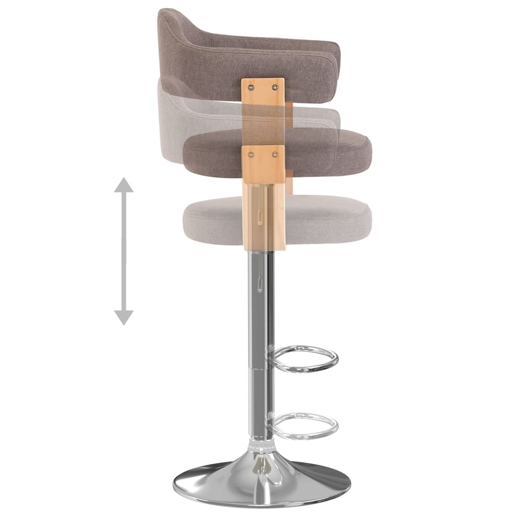 Scaune De Bar 2 Buc. Lemn Curbat Și Material Textil