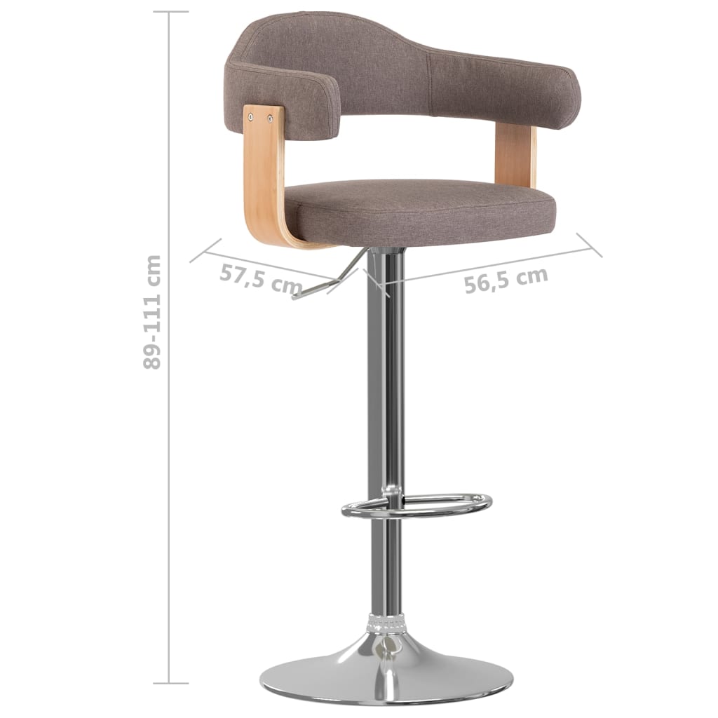 Scaune De Bar 2 Buc. Lemn Curbat Și Material Textil