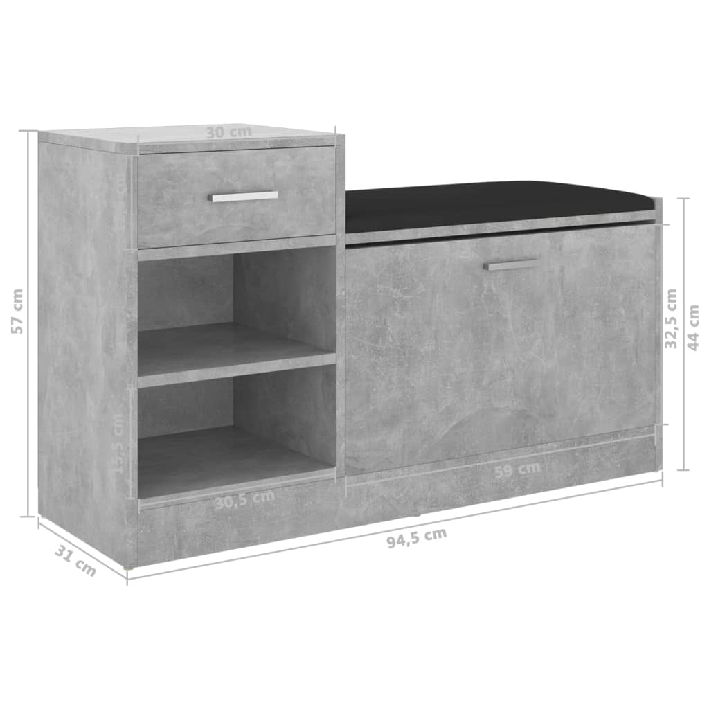 Banchetă Pantofar, , 94,5X31X57 Cm, Lemn Prelucrat