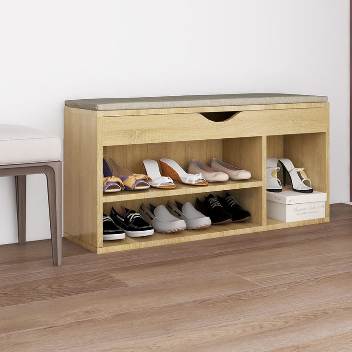 Bancă Pantofar Cu Pernă 104X30X49 Cm, Lemn Prelucrat
