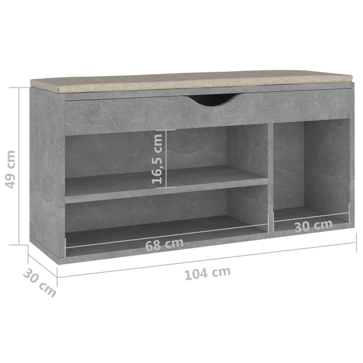 Bancă Pantofar Cu Pernă 104X30X49 Cm, Lemn Prelucrat