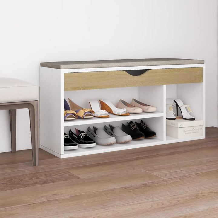Bancă Pantofar Cu Pernă 104X30X49 Cm, Lemn Prelucrat