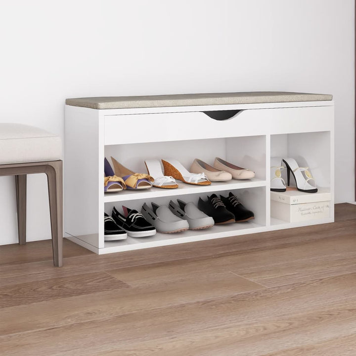 Bancă Pantofar Cu Pernă 104X30X49 Cm, Lemn Prelucrat