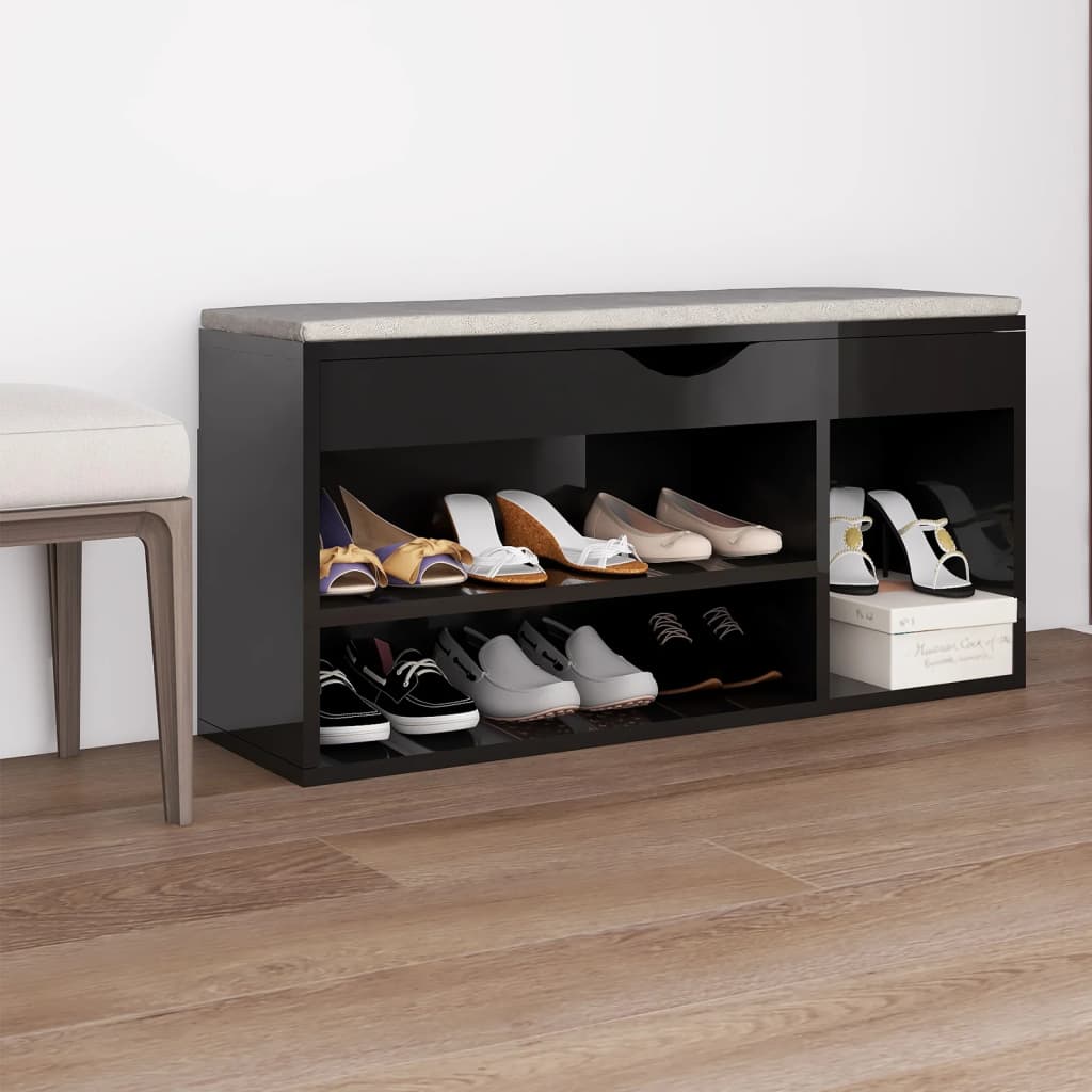 Bancă Pantofar Cu Pernă 104X30X49 Cm, Lemn Prelucrat