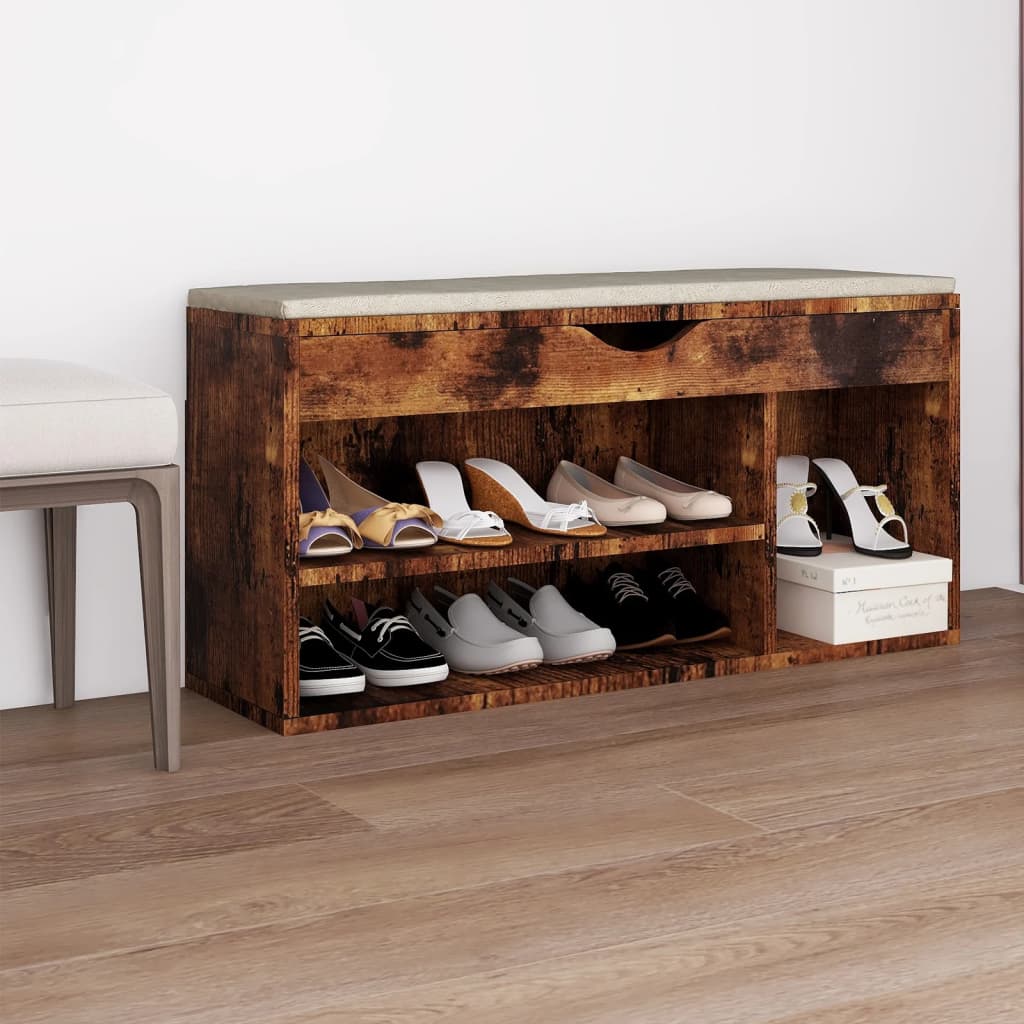 Bancă Pantofar Cu Pernă 104X30X49 Cm, Lemn Prelucrat