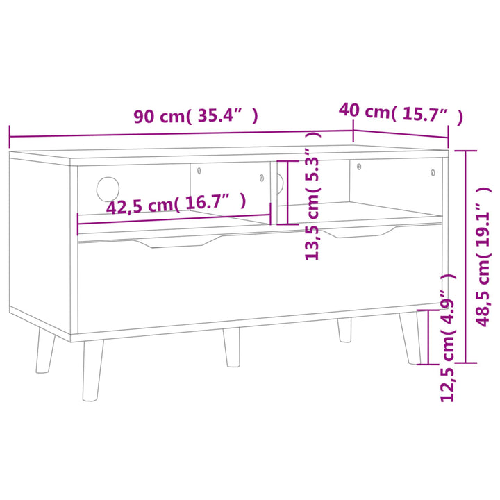 Comodă Tv, , 90X40X48,5 Cm, Lemn Prelucrat
