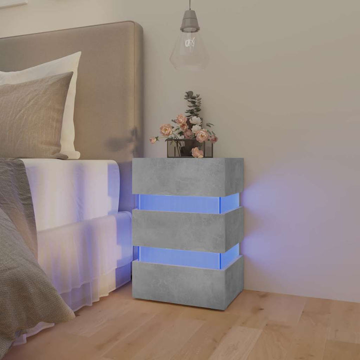 Noptieră Cu Led, Alb/Stejar Sonoma, 45X35X67 Cm, Lemn Prelucrat